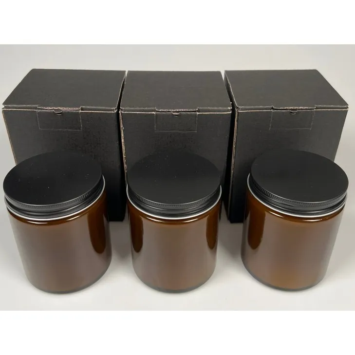 Świeca sojowa zapachowa w szkle brązowym  - bawełniany knot 180 ml